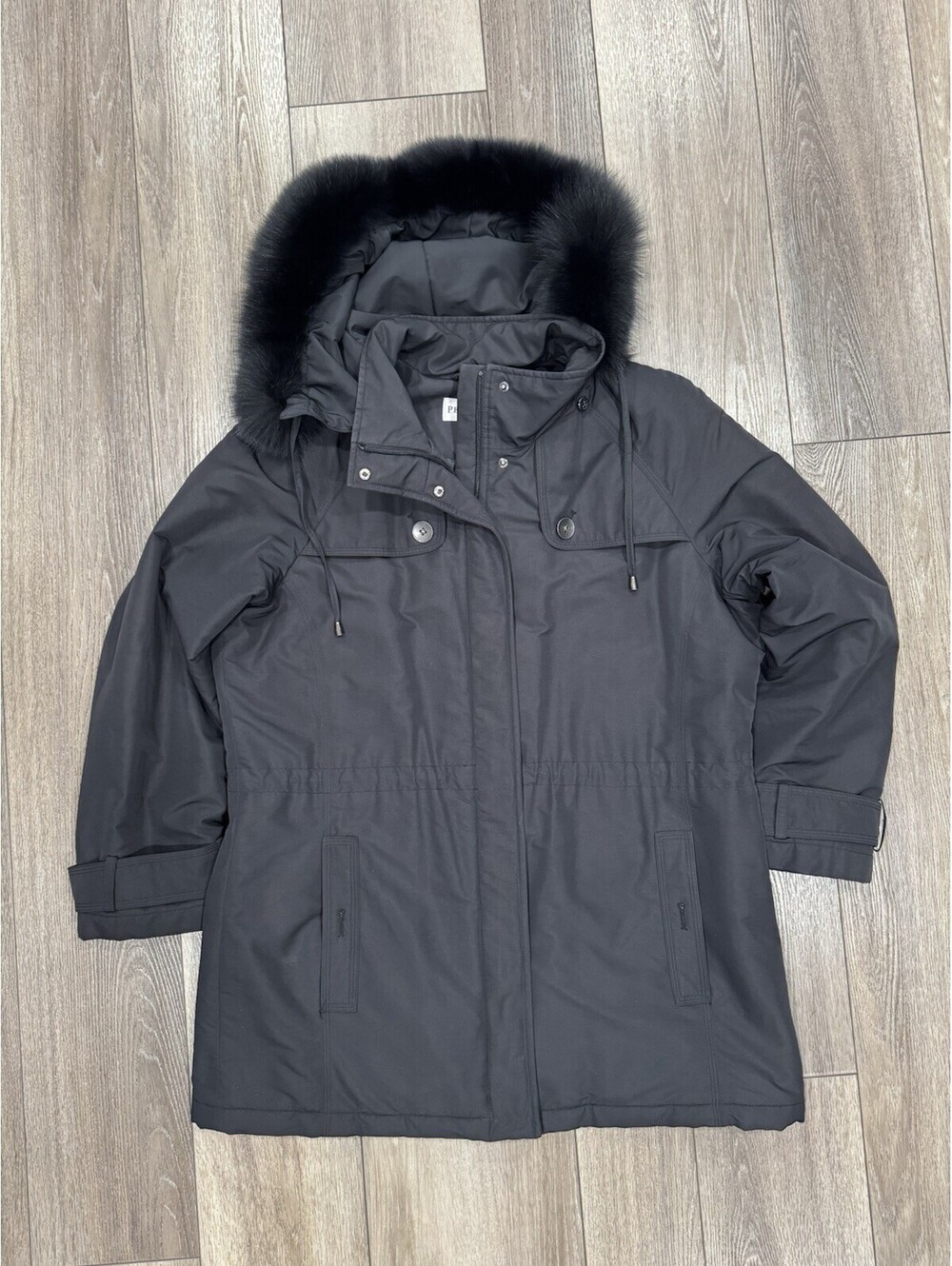Pendleton Women's Size Mediu Black Outwear Coat Jacket Lined Parka-Hood